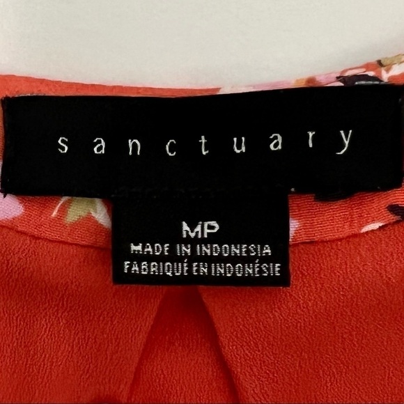 NEW Sanctuary Petite Spring Ahead Floral Mini Swing Dress Orange Red - Picture 3 of 3